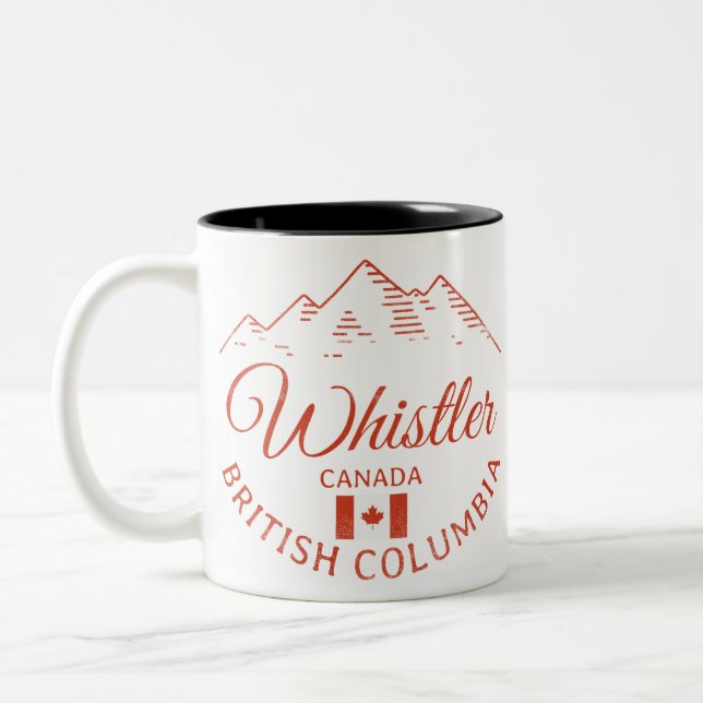 Whistler BC Canada Mountain Zweifarbige Tasse (Links)