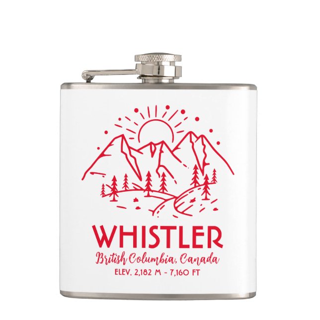 Whistler British Columbia Canada Minimalistisch Sk Flachmann (Vorderseite)