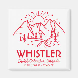Whistler British Columbia Canada Minimalistisch Sk Magnet