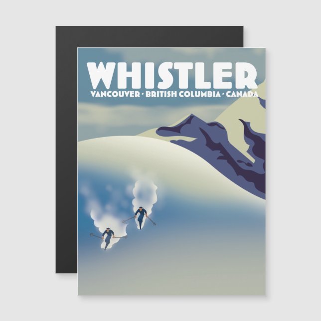 Whistler British Columbia Canada Ski Magnetkarte (Vorne/Hinten)