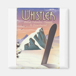 Whistler British Columbia Snowboardplakat Magnet