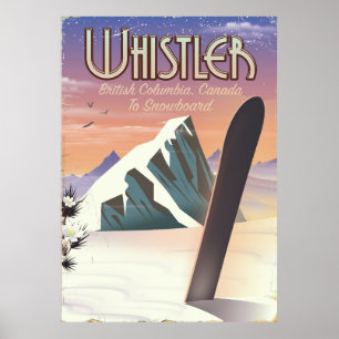 Whistler British Columbia Snowboardplakat Poster