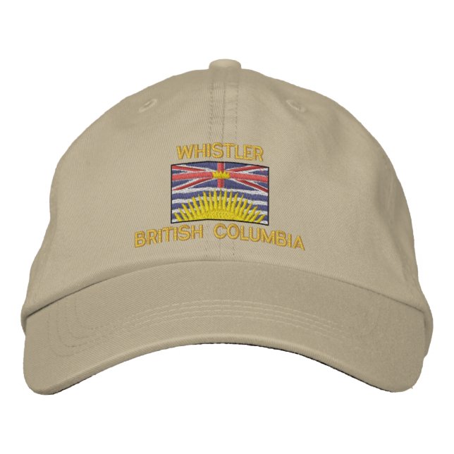 WHISTLER, BRITISH KOLUMBIA mit Fahne Bestickte Baseballkappe (Vorderseite)