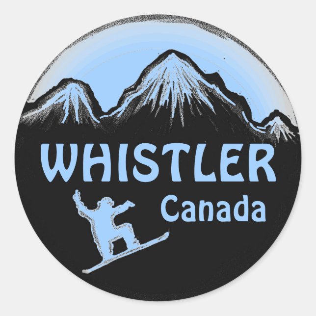Whistler Canada Blue Snowboarder Aufkleber (Vorderseite)