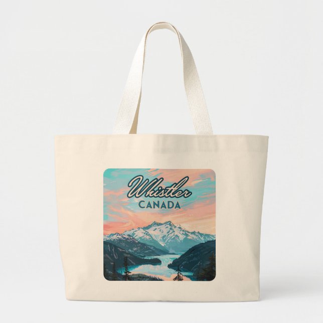 Whistler Canada British Columbia Ski Resort Retro Jumbo Stoffbeutel (Vorne)