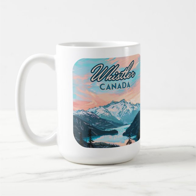 Whistler Canada British Columbia Ski Resort Retro Kaffeetasse (Links)
