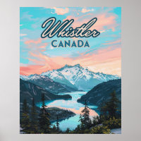 Whistler Canada British Columbia Ski Resort Retro
