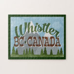Whistler Canada Fun Retro Snowy Mountains<br><div class="desc">Whistler Canada neo Vintage Reisedesign im lustigen Retro-Cartoon-Stil mit schneebedeckten Bergen,  Wäldern und Bäumen darunter,  blauen Himmel und coolem Retro-Skript-Text.</div>