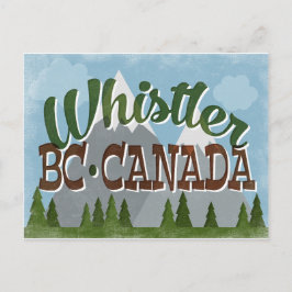 Whistler Canada Fun Retro Snowy Mountains Postkarte