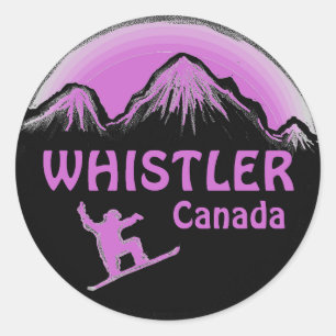 Whistler Canada lila Snowboarder Aufkleber