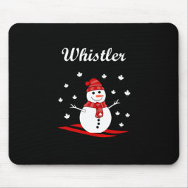 Whistler Canada Snowman mit Ahornblätterfarbe Mousepad