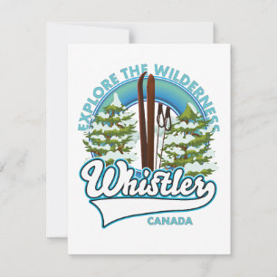 Whistler Kanada, erkunde die Wildnis, Ski-Logo Karte