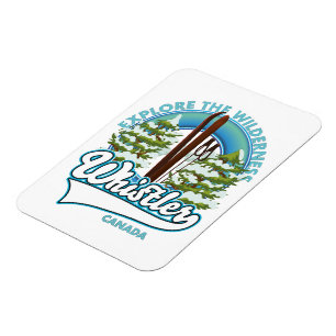 Whistler Kanada, erkunde die Wildnis, Skilogo Magnet