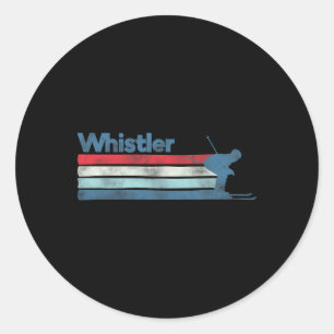 Whistler Kanada Retro-Ski Runder Aufkleber