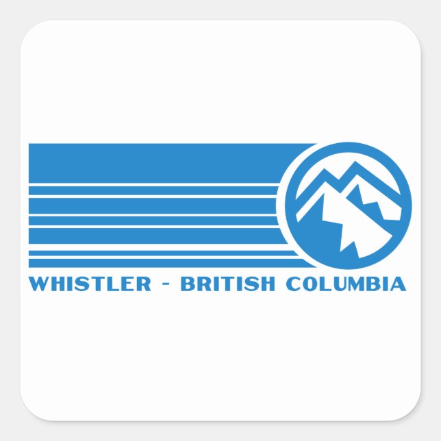 Whistler Ski Resort, British Columbia Quadratischer Aufkleber (Vorderseite)
