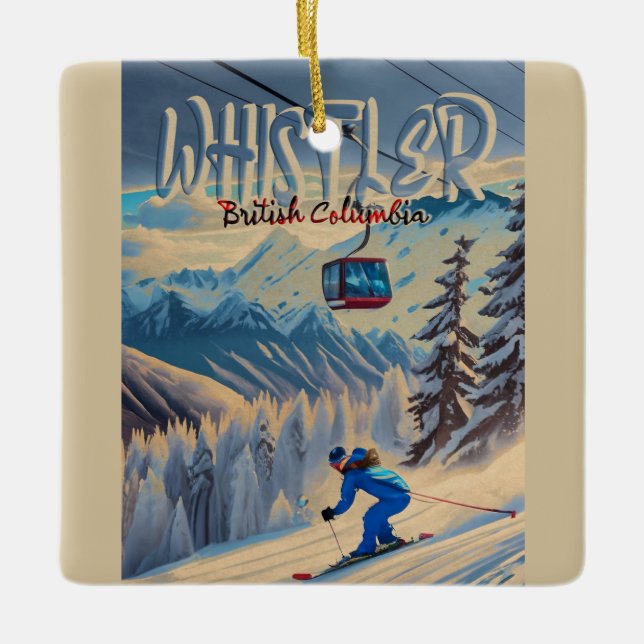 Whistler Vancouver British Columbia Kanada 1950er Keramikornament (Vorderseite)