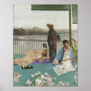 Whistler - Variationen in Fleischfarbe und Grün Poster