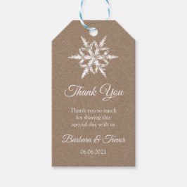 Whit & Kraft Snowflakes WinterWedding Danke Geschenkanhänger