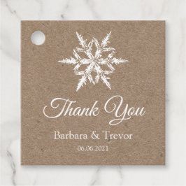 Whit & Kraft Snowflakes WinterWedding Danke Geschenkanhänger