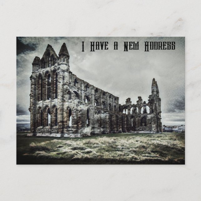 Whitby Abbey Gothic Change of Address Postkarte (Vorderseite)