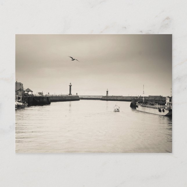 Whitby Hafen Postkarte (Vorderseite)