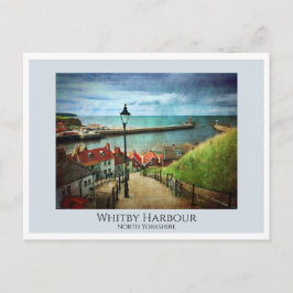 Whitby Harbour von 199 Stufen Postkarte