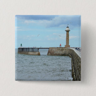 Whitby in North Yorkshire, England. Button