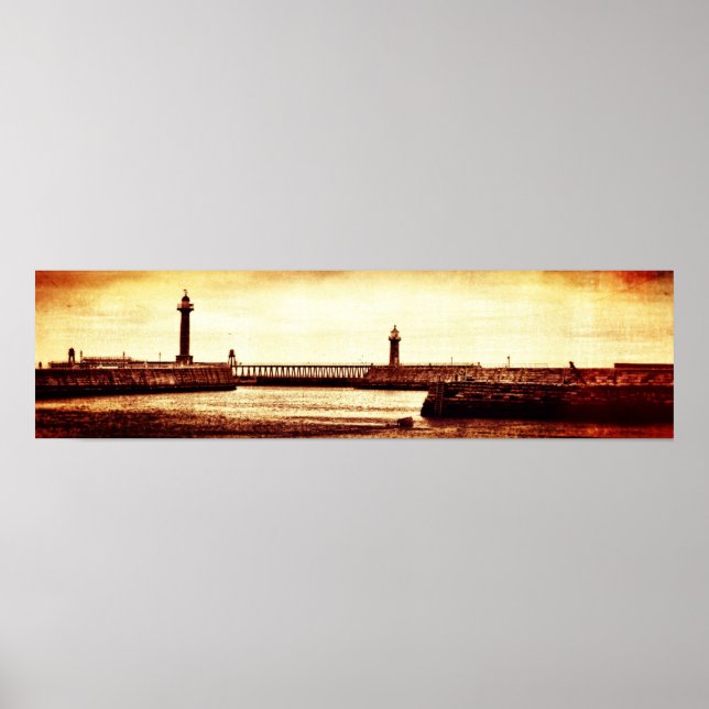 Whitby Leuchttürme Poster (Vorne)