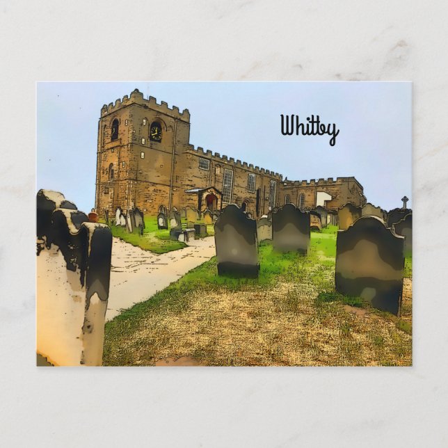 Whitby St. Mary's Church Graveyard Postkarte (Vorderseite)