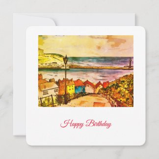 Whitby Yorkshire 199 Étapes Carte originale d'anni
