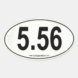 White 5.56 Marathon Typ Oval Aufkleber