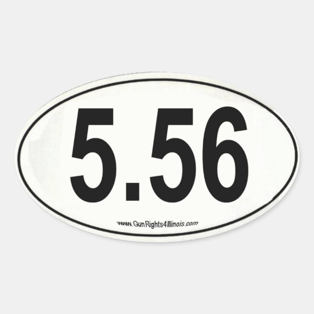 White 5.56 Marathon Typ Oval Aufkleber (Vorderseite)