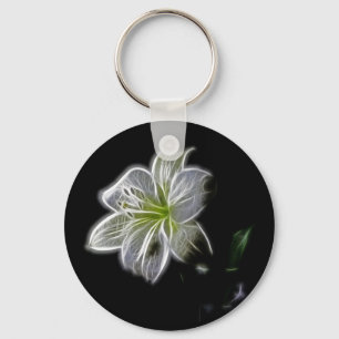 White-82698 Weiße Lilie Blume Naturschönheit Dig Schlüsselanhänger