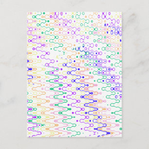 White Abstrakt Zigzag Postcard Postkarte