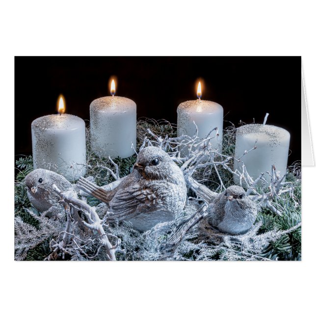 White Advent Kreath (Vorderseite (Horizontal))