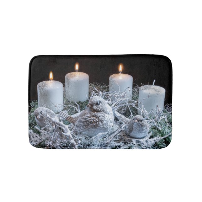 White Advent Kreath Badematte (Vorderseite)