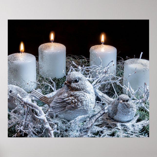 White Advent Kreath Poster (Vorne)