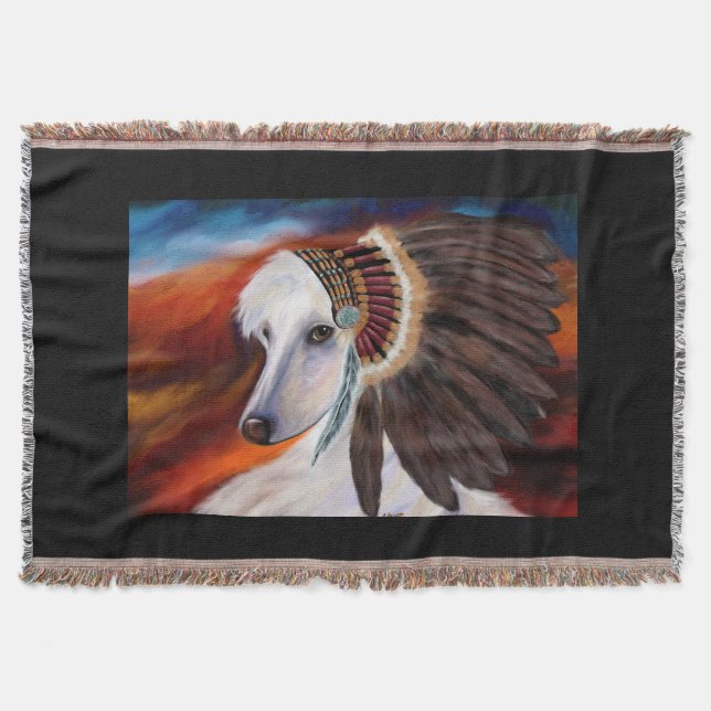 White Afghan Hound Decke (Vorderseite)