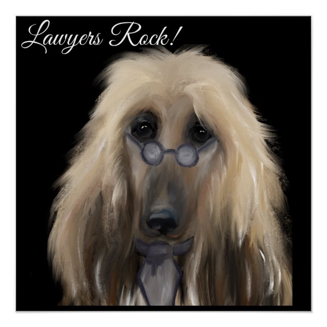 White Afghan Hound Poster (Vorderseite)