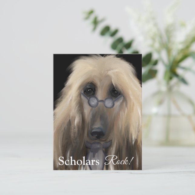 White Afghan Hound Postkarte (Stehend Vorderseite)
