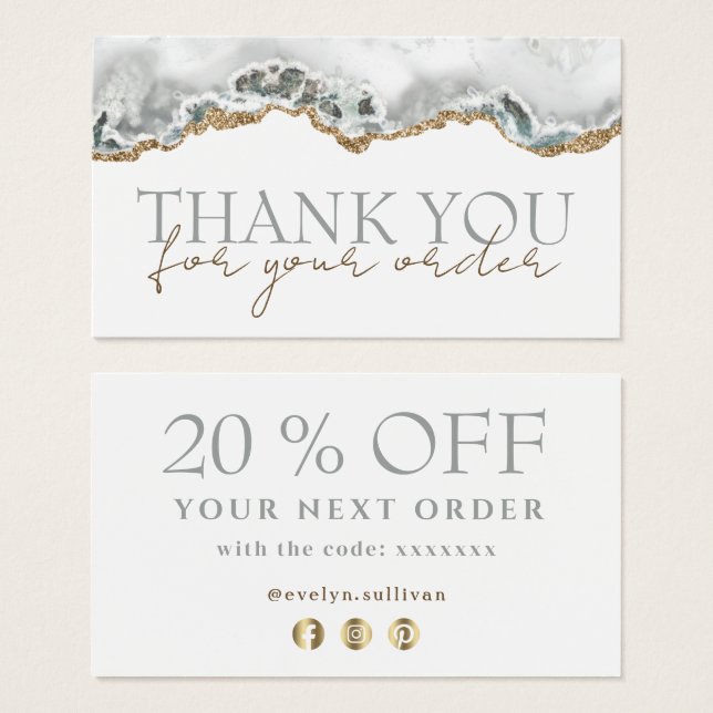 White Age danke Ihnen Discount Card (Vorne & Hinten)