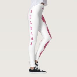 White Alabama Camellia Staat Blume Leggings