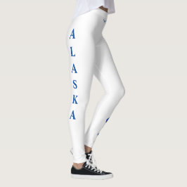 White Alaska Staat Blume Vergessen Sie Me Nots Leg Leggings