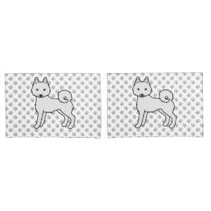 White Alaskan Klee Kai Niedlich Cartoon Dog Kissenbezug