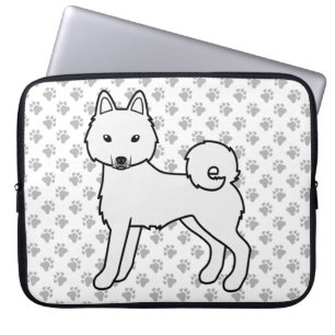 White Alaskan Klee Kai Niedlich Cartoon Dog Laptopschutzhülle