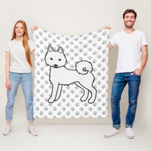 White Alaskan Klee Kai Niedlich Dog & Paws Fleecedecke