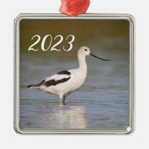 White American Avocet Ornament Aus Metall