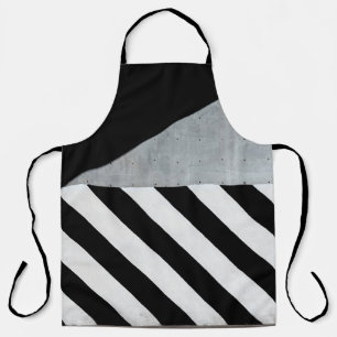 White and black diagonal striped paint on wall schürze