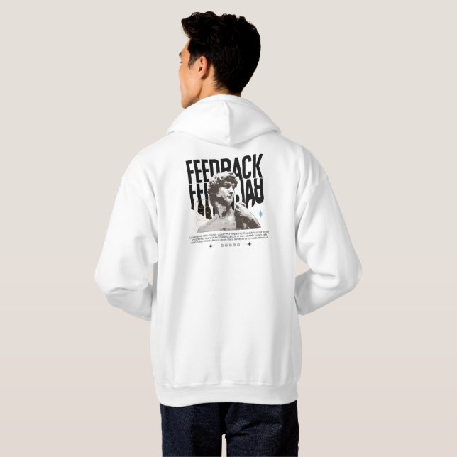 White and Black Minimalist  Hoodie (Schwarz voll)