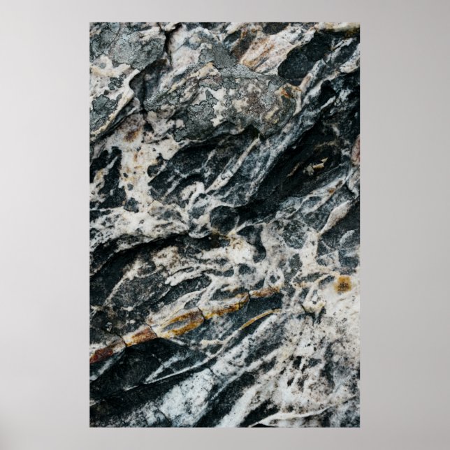 White and black rock formation poster (Vorne)
